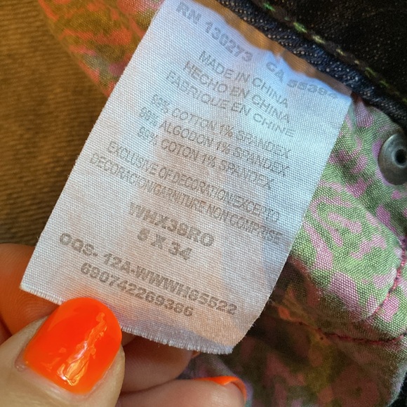 Wrangler Rock 47 Bootcut Jeans Womens 5/34 Blue Denim Cowgirl Chic Bling Distres - Picture 6 of 11